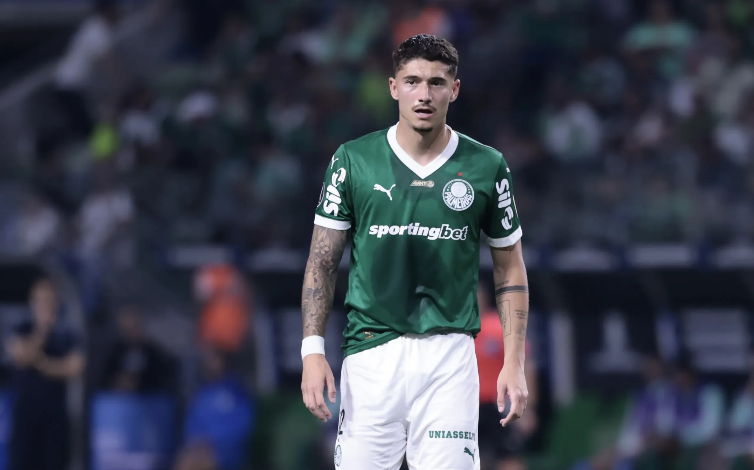 Martínez, do Palmeiras, pode ser negociado na próxima janela, sendo acompanhado de perto por Leila Pereira. Foto: Marcello Zambrana/AGIF