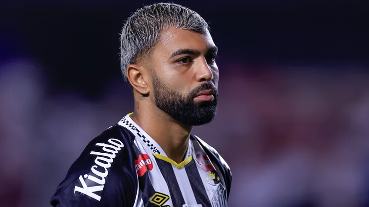 Gabigol, do Santos, projeta jogo contra o Palmeiras. Foto: Marcello Zambrana/AGIF