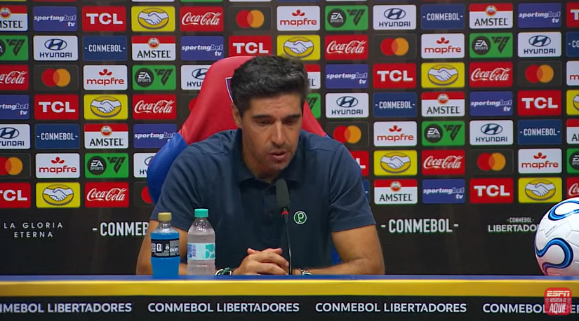 Declaração polêmica de Abel Ferreira após empate na Libertadores irrita torcida do Palmeiras 1 Abel Ferreira desabafa após empate do Palmeiras na Libertadores. Foto: Reprodução/ESPN
