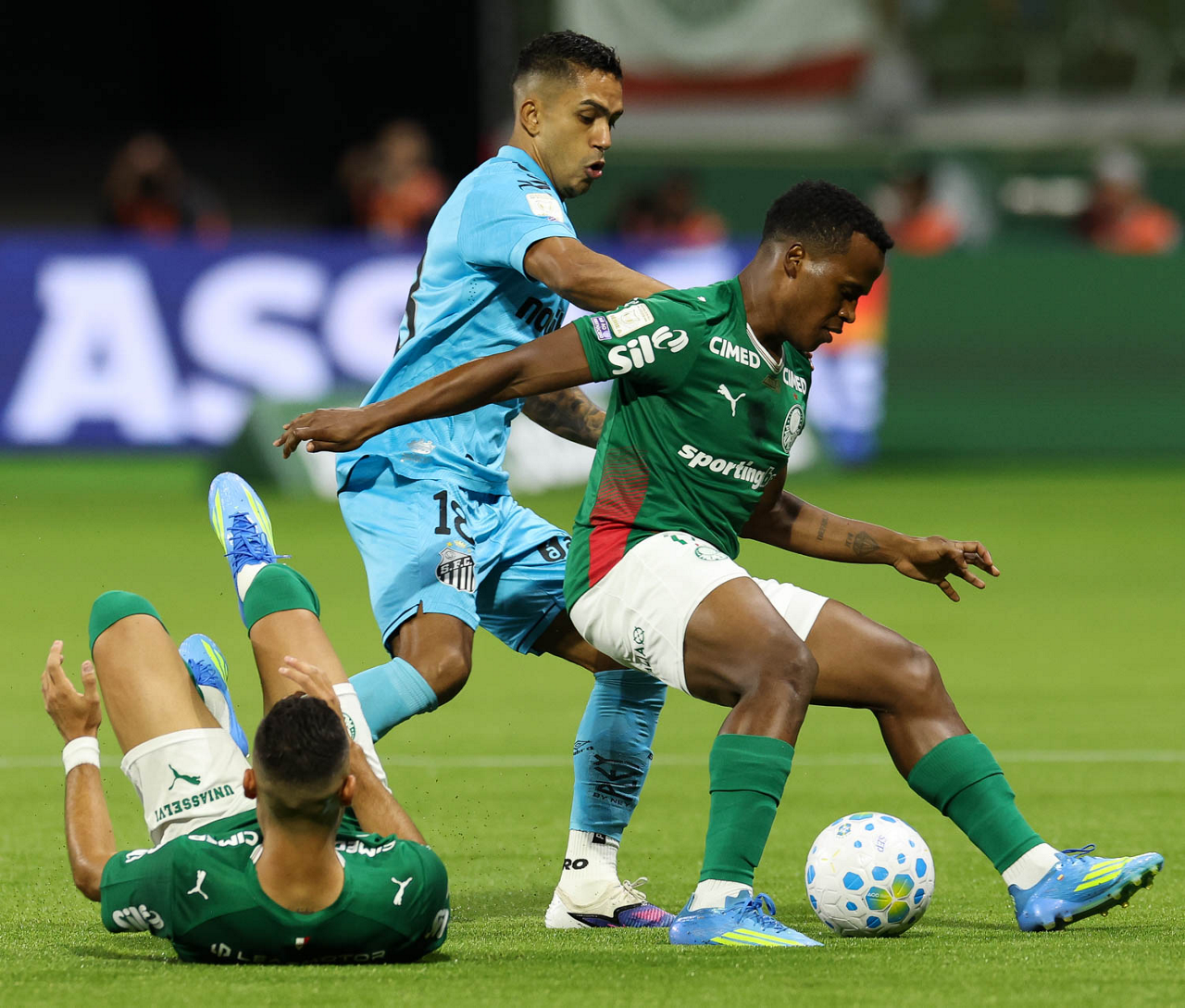 Palmeiras x Santos, pelo Campeonato Brasileiro. Foto: Cesar Greco