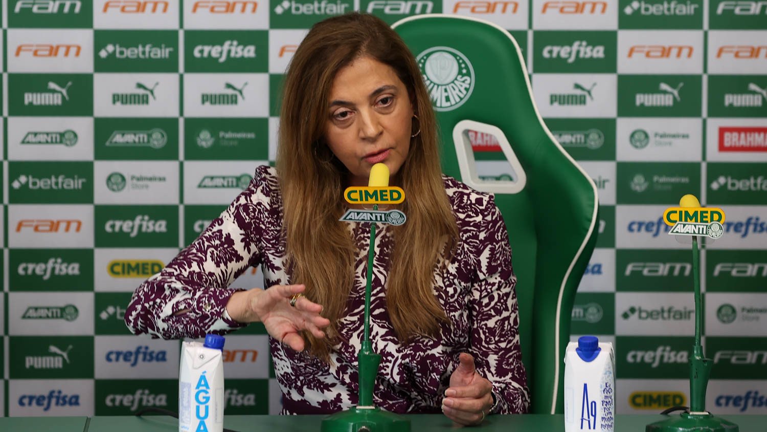 O recado de Leila Pereira sobre uma possível saída de Abel do Palmeiras 1 Leila Pereira, presidente do Palmeiras. Foto: Cesar Greco